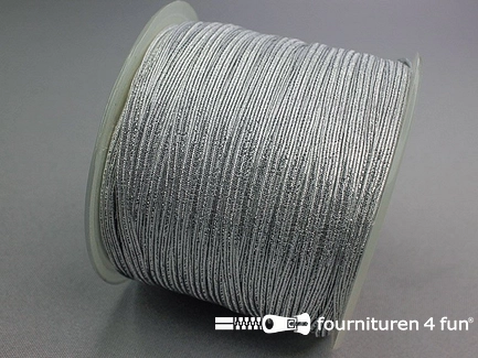 Rol 100 meter gekleurd elastiek 4,5mm zilver