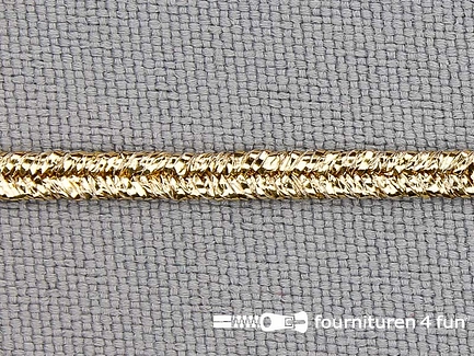 Soutache koord - 3mm - glans brocaat goud 