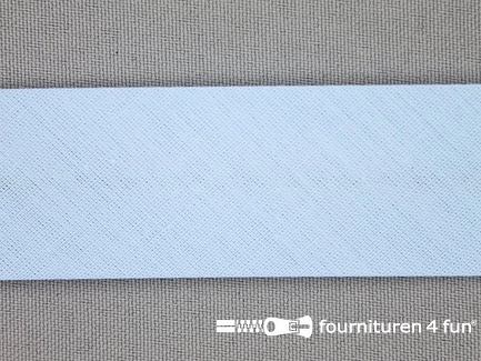 Rol 25 meter katoenen biasband - 30mm - licht blauw