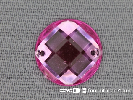 5 stuks Strass stenen rond 30mm licht roze