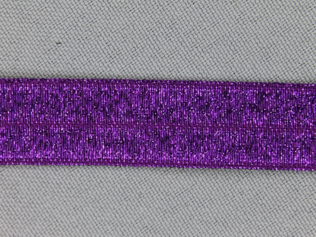 Elastische lurex biasband 16mm paars