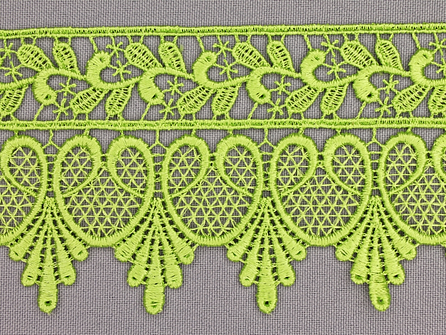 Nylon broderie 75mm lime groen