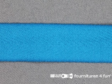 COUPON 28 meter (2 stukken, 25,9 + 2,1 meter) Luxe keperband - 30mm - donker aqua blauw