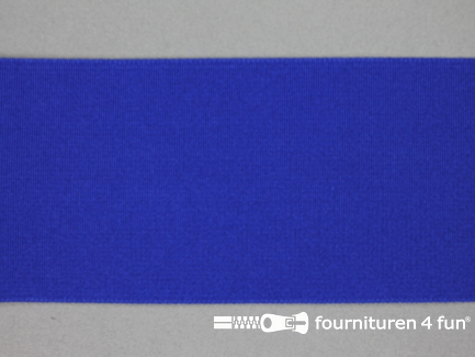Rol 10 meter gekleurd soepel elastiek 80mm kobalt blauw 