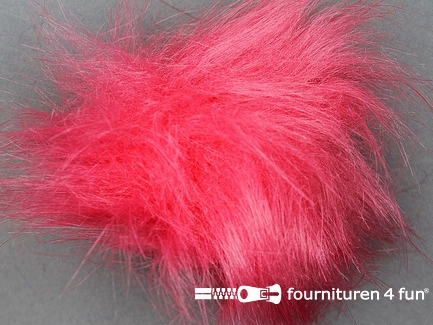 Bont pompon 8cm koraal rood