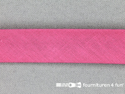 Rol 25 meter katoenen biasband - 18mm - fuchsia roze