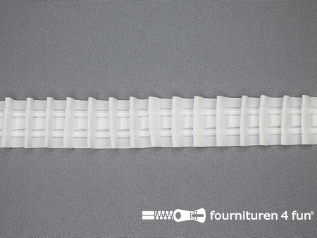 Rol 50 meter gordijnband 30mm - wit - met koord