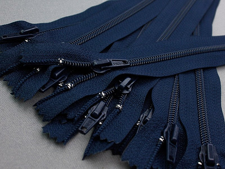 10 stuks nylon broek ritsen - 18cm - marine blauw