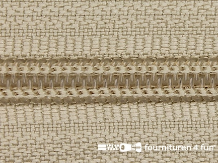 Deelbare spiraal rits 6mm met 2 schuivers beige