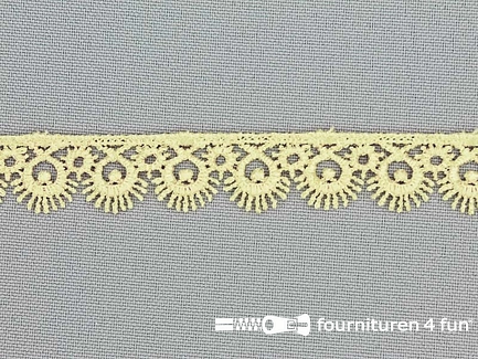 COUPON 27 meter (2 stukken, 13,5 + 13,5 meter) Nylon broderie 15mm mimosa