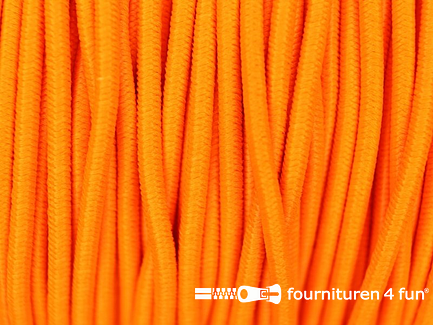 Rol 100 meter elastisch koord 2mm neon oranje