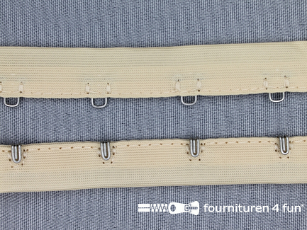COUPON 2,7 meter Haken- en ogen band 14mm beige