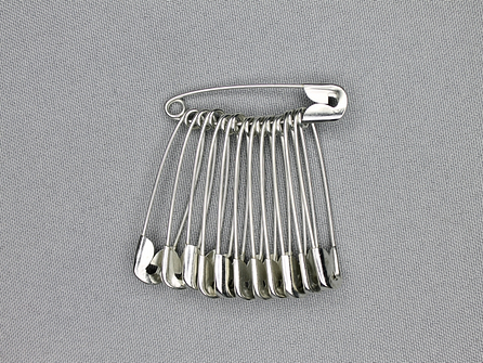 Veiligheidsspelden - 45mm - zilver - 12 stuks