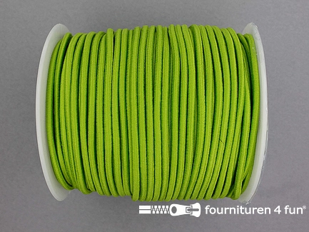Rol 50 meter elastisch koord - 2,7mm - donker lime groen
