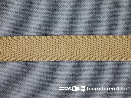 COUPON 28,2 meter (2 stukken, 20,85 + 7,35 meter) nylon keperband - 14mm - beige