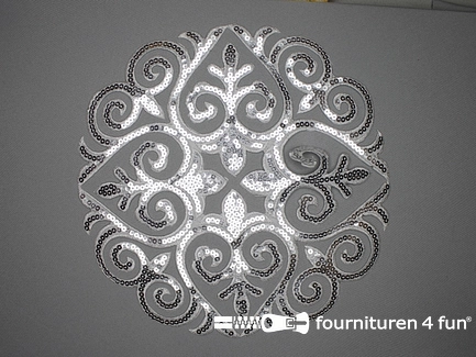 Pailletten applicatie 290x285mm extra large zilver