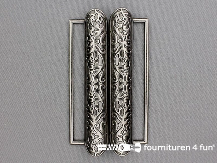 Inhaakgesp 80mm oud zilver