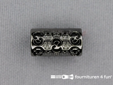 Koorduiteinde - kunststof - 15x8mm - zwart zilver