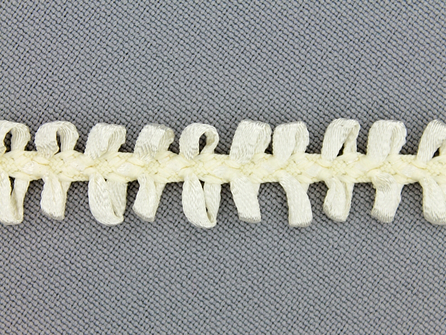 Muizentand band 15mm ecru geel