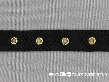 Ogenband 20mm zwart goud