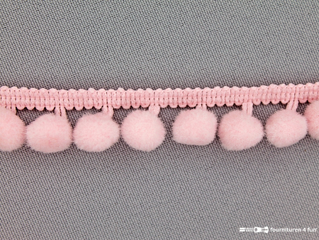 Bolletjesband - 18mm - licht roze