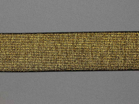 Gekleurd  elastiek 40mm zwart goud