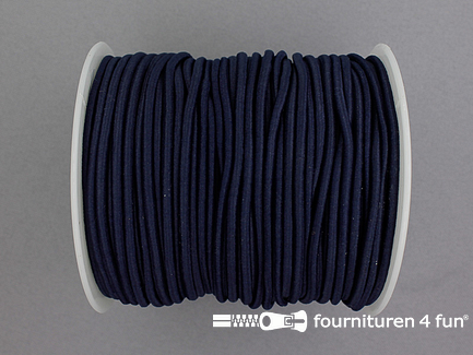 Rol 50 meter elastisch koord - 2,7mm - marine blauw