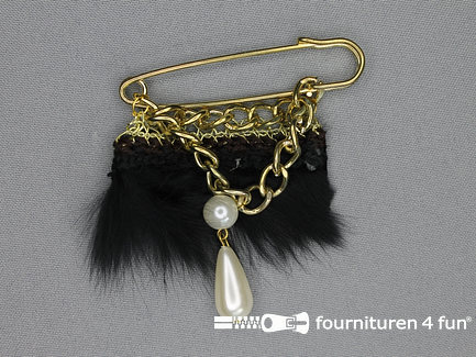Kiltspeld corsage 60mm bont goud