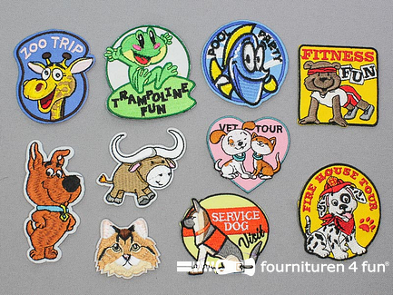 Collectie strijkapplicaties - 10 delige set - opstrijkbare patches