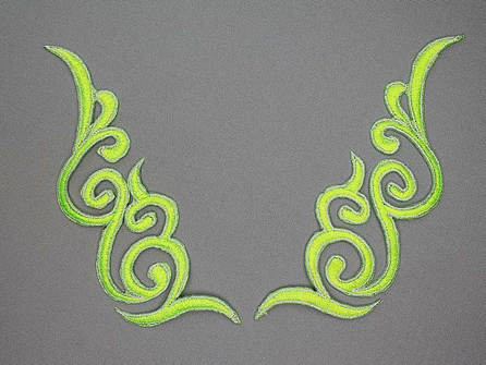 Zilver - neon groen applicatie 175x50mm per paar