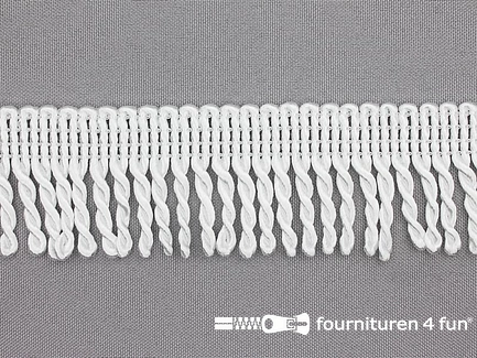 Viscose franje grof - 40mm - wit