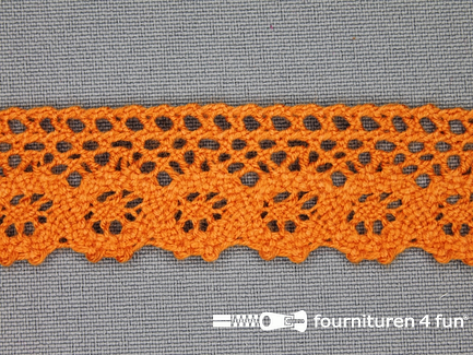 COUPON 9 meter Ibiza broderie 23mm oranje