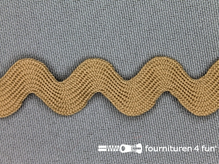 Zigzag band 15mm donker beige