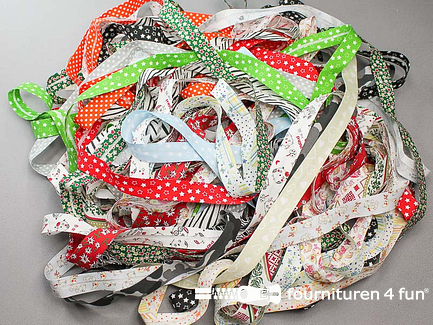 RESTPARTIJ circa 30 meter print biasband - 18mm - meerdere kleuren