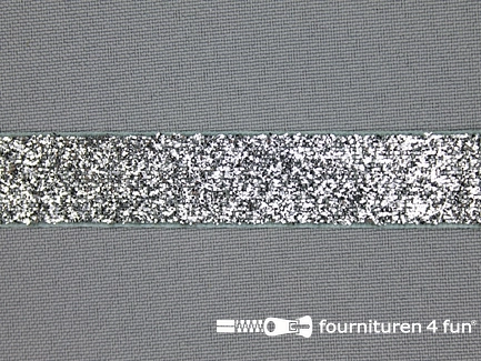 Fluweel lint 15mm zilver