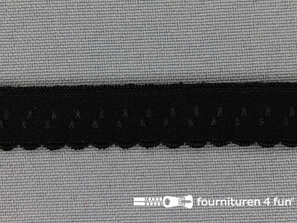 Kaart 25 meter luxe elastische biasband 12mm zwart