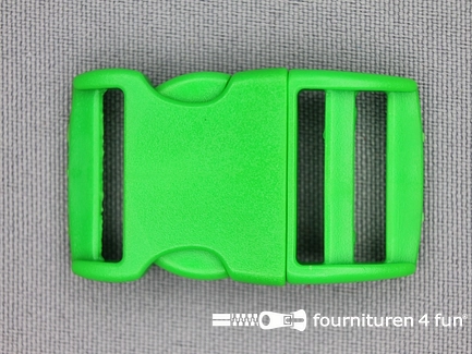 Gebogen parachutegesp - budget gesp - 20mm - groen - kunststof