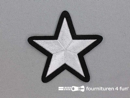 Ster applicatie 70x70mm zilver metallic