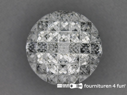Strass knoop 30mm zilver