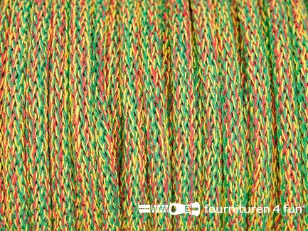 Jassen koord 8mm rood - geel - groen