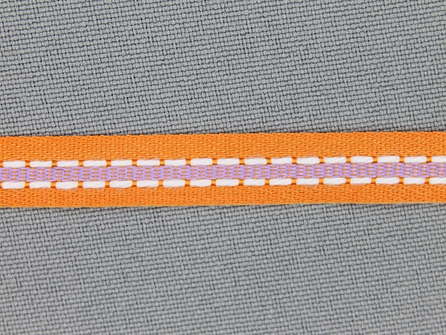 Modern band 8mm stippellijn oranje - lila