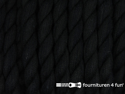 Katoen polyester koord 5mm zwart