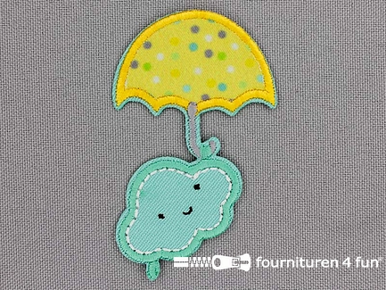Applicatie 40x65mm wolk met paraplu