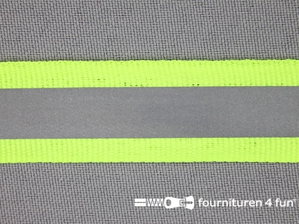 Reflecterende band 20mm neon geel