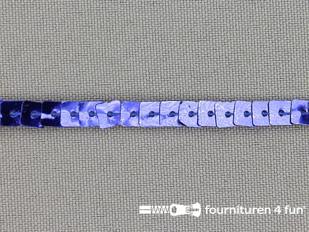 COUPON 10 meter Pailletten band - vierkant 5mm - kobalt blauw - B-keuze