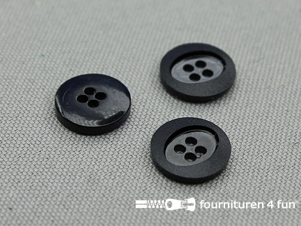 Kunststof design knoop - 12mm - heel donker blauw