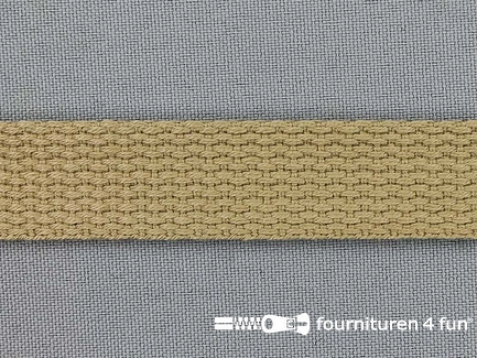 Katoen-look tassenband 20mm safari beige