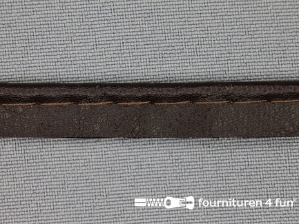 Rol 25 meter skai paspelband - 10mm - donker bruin