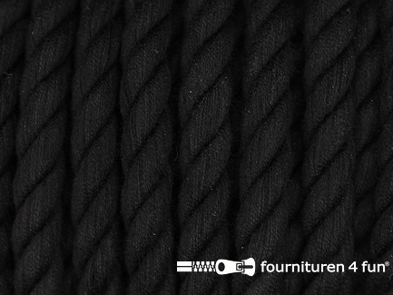Katoen polyester koord 7,5mm zwart