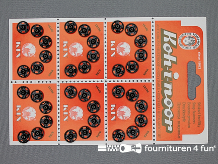 Manteldrukkers - metalen drukknopen - 10/9mm - zwart - No.2 - 36 stuks